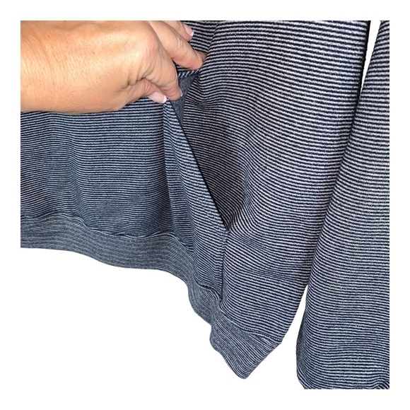 Vail Colorado Navy/Gray pin striped Hoodie Sweatshirt Sz M - Picture 7 of 10